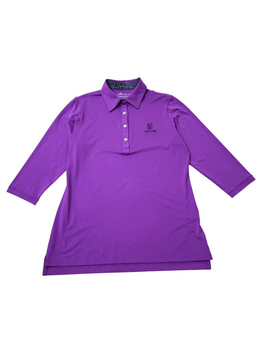 Peter Millar Women’s Purple 3/4 Sleeve Golf Polo Shirt East Lake Size M
